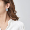 Primerose Boucles d'oreilles clip bleu