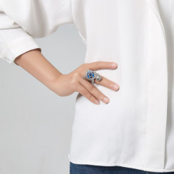 Primerose Bague Elastique noir blanc