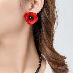 Natalie Boucles d'oreilles clip rouge