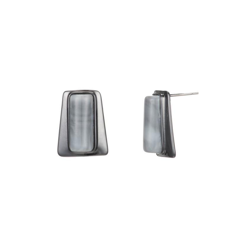 Aveline Boucles d'oreilles tige gris