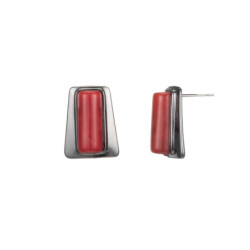 Aveline Boucles d'oreilles tige rouge