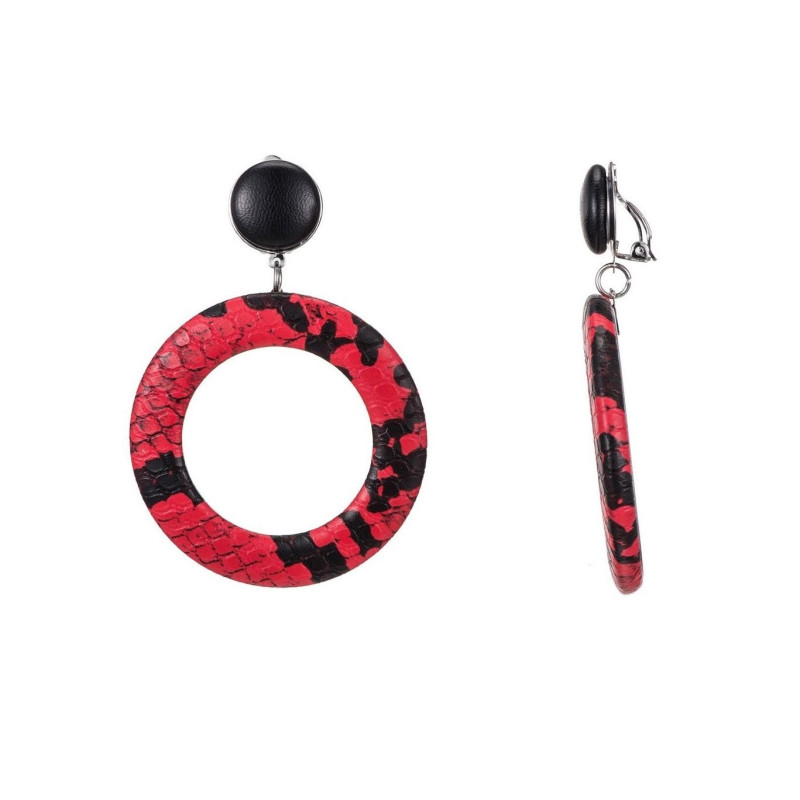 Bertile Boucles d'oreilles clip rouge