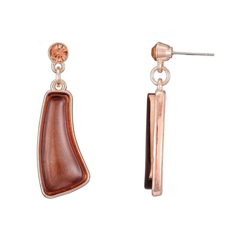 Cyliane Boucles d'oreilles tige marron