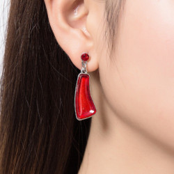Cyliane Boucles d'oreilles tige rouge