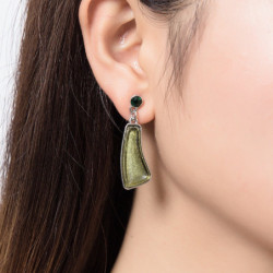 Cyliane Boucles d'oreilles tige vert