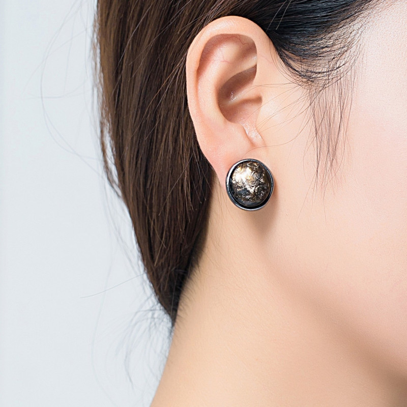 Constance Boucles d'oreilles clip noir