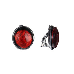 Constance Boucles d'oreilles clip rouge