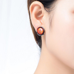 Constance Boucles d'oreilles clip rouge