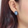 Eva Boucles d'oreilles tige bleu