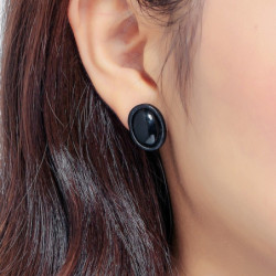 Eva Boucles d'oreilles tige noir 2