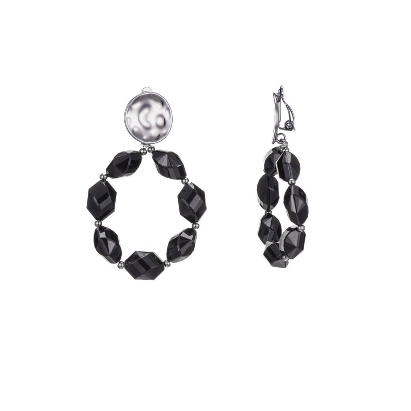 Waleis - Boucles d'oreilles clip noir