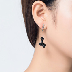 Whitney Boucles d'oreilles tige noir 2