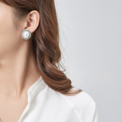 Sylvana Boucles d'oreilles clip blanc