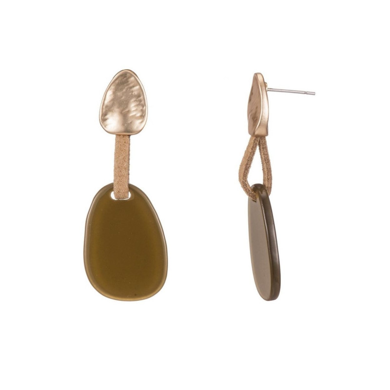 Ellea Boucle d'oreille tige marron