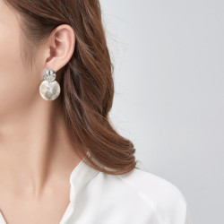 Serena Boucle d'oreille tige blanc