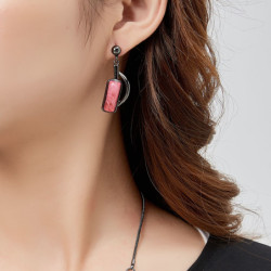 Elvina Boucle d'oreille tige noir