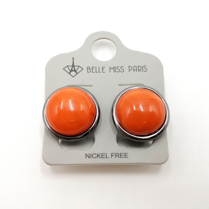 Adèle - Boucles d'oreilles clip orange