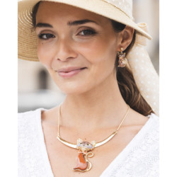 Rania Boucle d_oreille tige chat argente