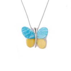 Ohashi Sautoir bleu jaune