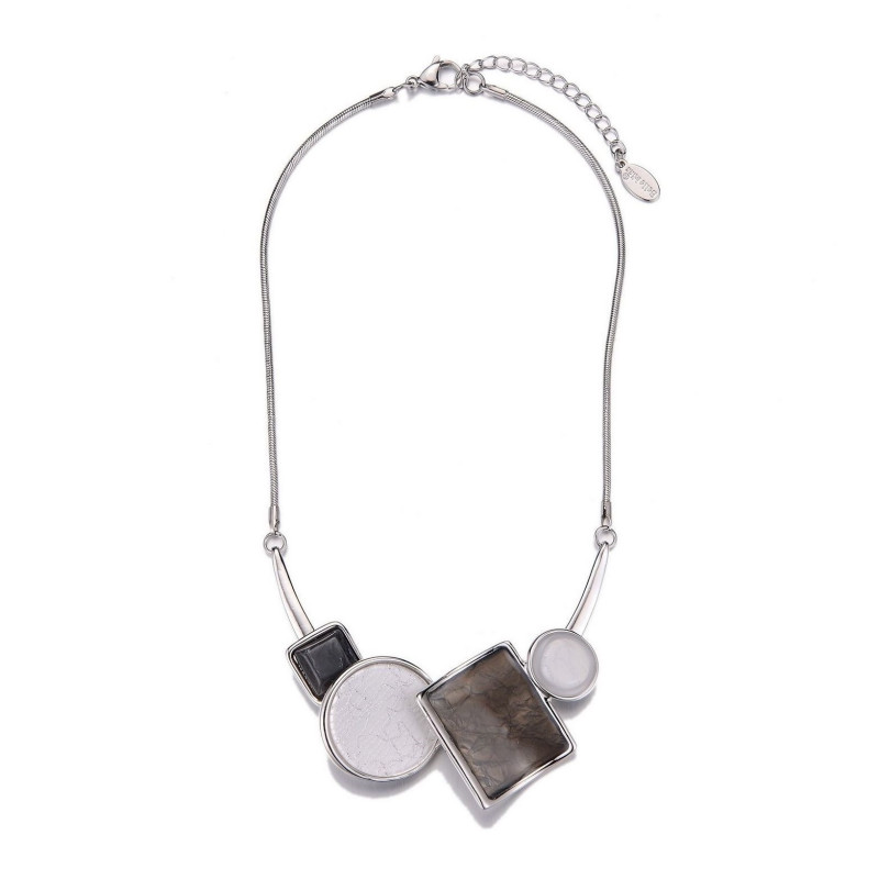 Fujita Collier blanc gris