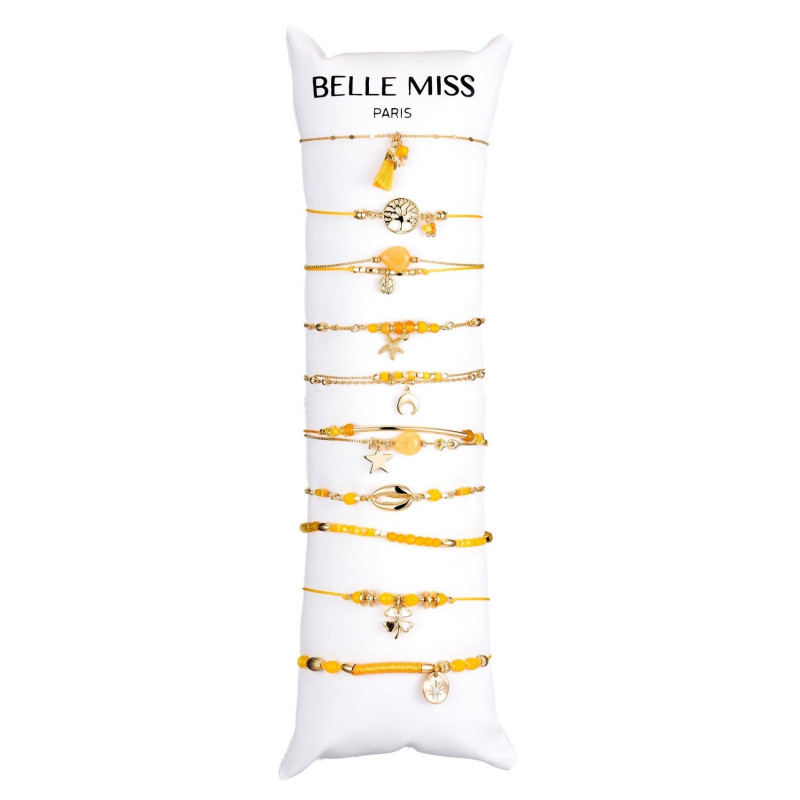 Joelle-Bracelet fermoir jaune dore