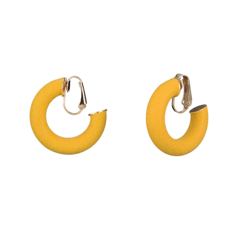 ALEXANDRIE-Boucle oreille clip jaune