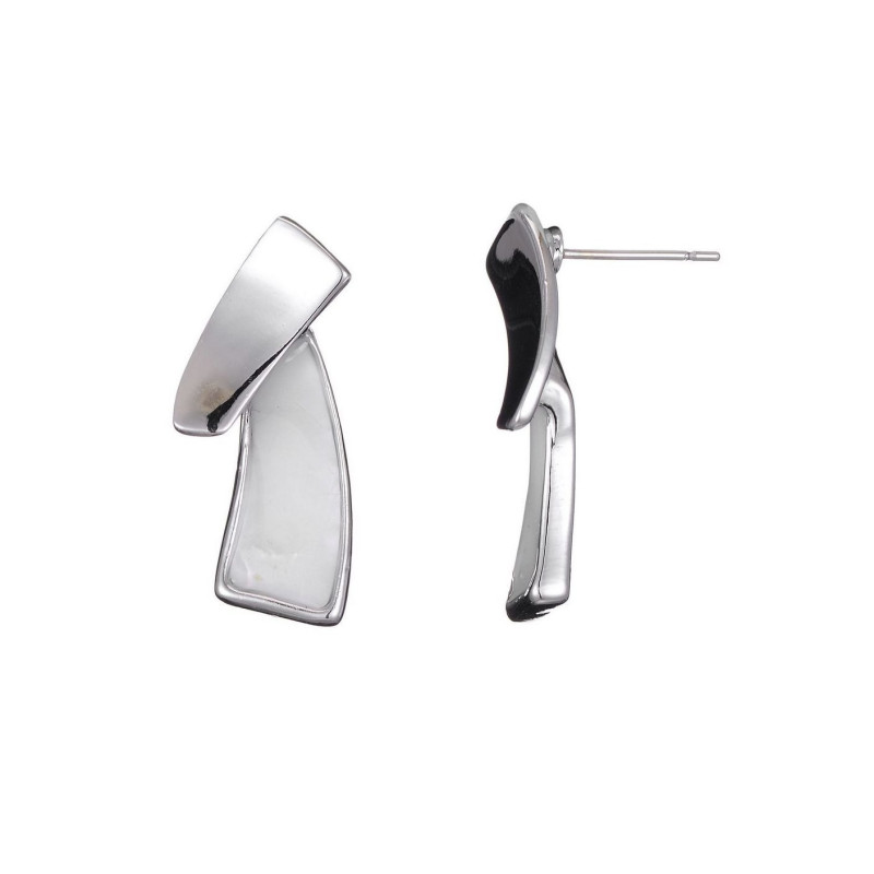 ARATA-Boucle d'oreille blanche