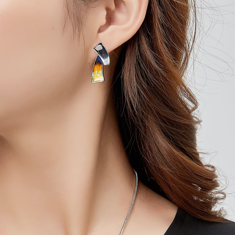 ARATA-Boucle d'oreille multicolore