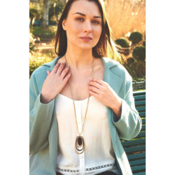 Gustavine-Sautoir dore noir