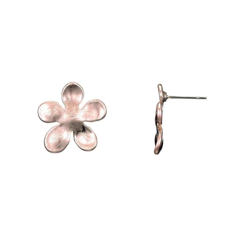 Gwenaelle-Boucle oreille tige dore rose