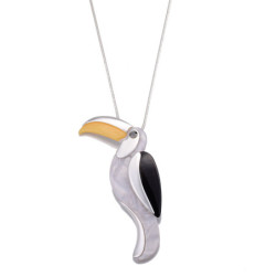 OCTAVIA-Sautoir toucan gris