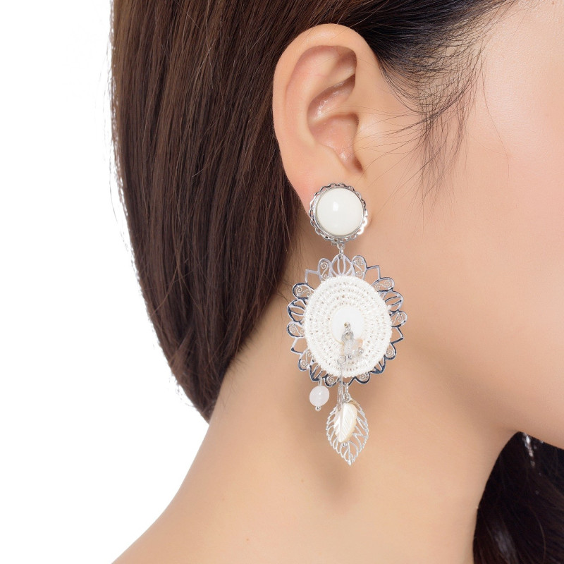 Lahya - Boucles d'oreilles clip beige