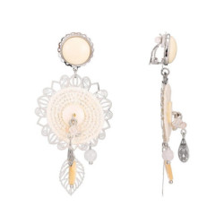 Lahya - Boucles d'oreilles clip beige