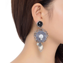 Lahya - Boucles d'oreilles clip gris