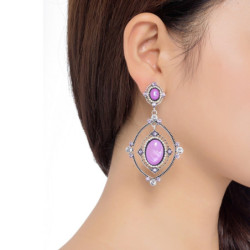 Lalya - Boucles d'oreilles clip violet