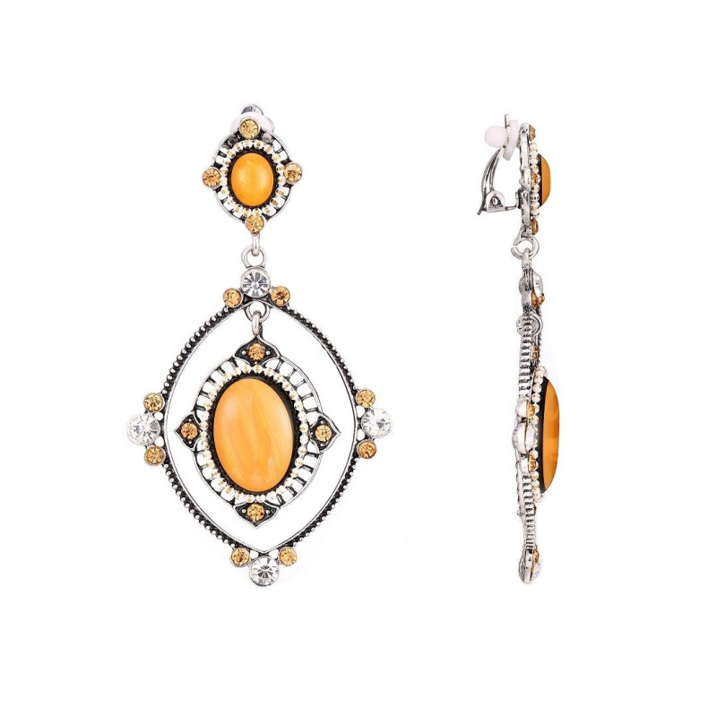 Lalya - Boucles d'oreilles clip marron