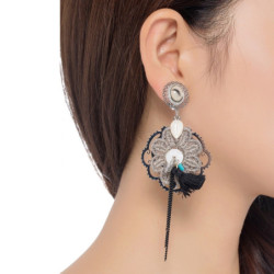 Lara - Boucles d'oreilles clip gris