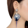 Lara - Boucles d'oreilles clip bleu