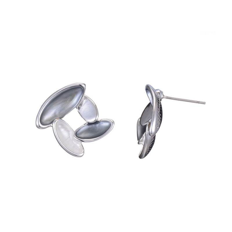 GWENDOLINE-Boucle oreille tige argente