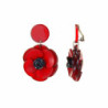 Flora - Boucle d'oreille clip rouge