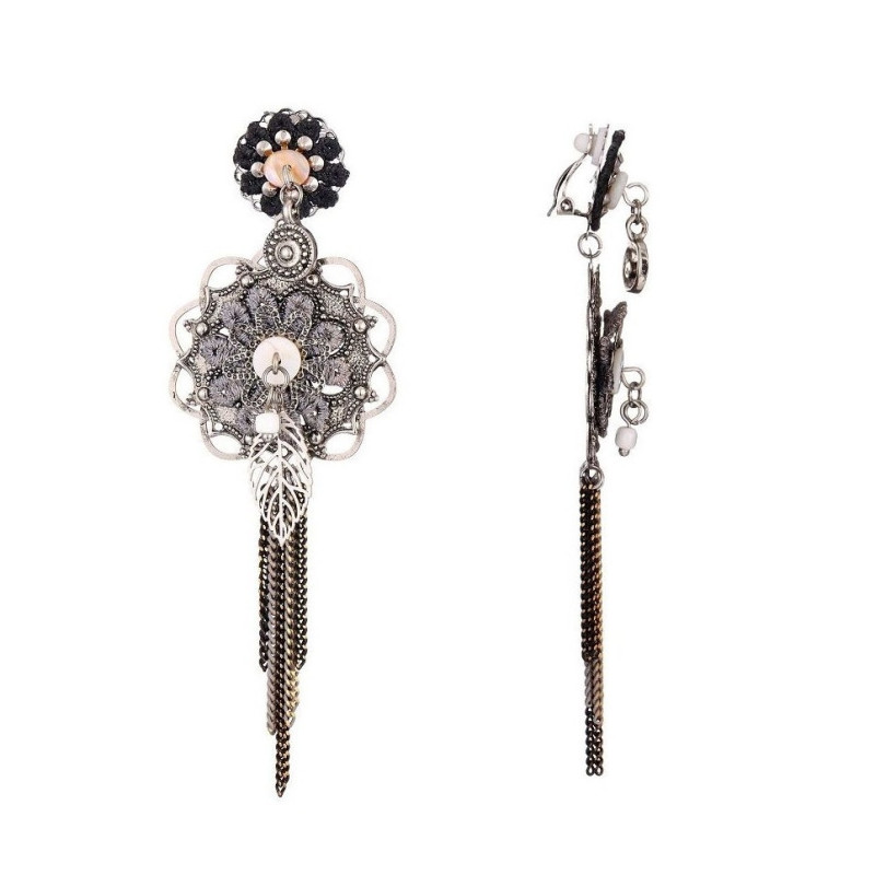 Ella - Boucles d'oreilles clip gris