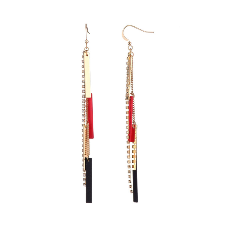 Bluette - Boucle d'oreille rouge noire