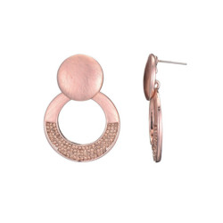 Galatea - Boucle d'oreille dorée rose