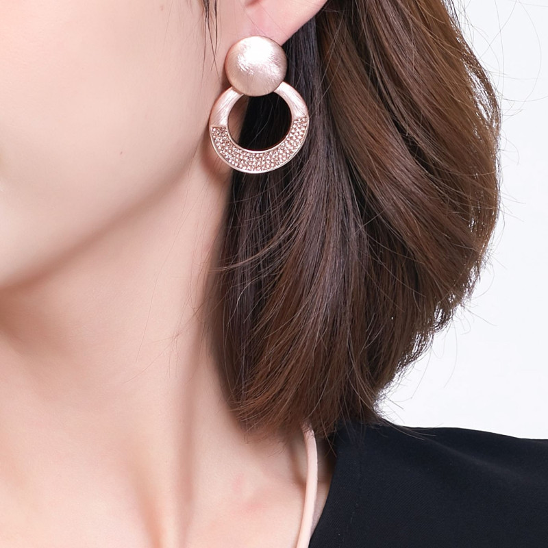 Galatea - Boucle d'oreille dorée rose