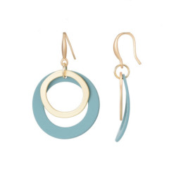 Bayda - Boucle d'oreille crochet bleue