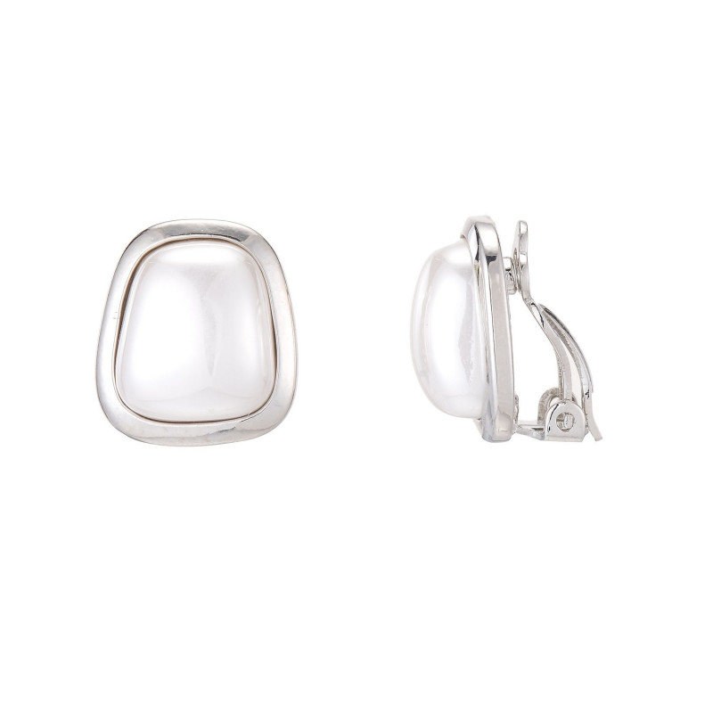 Sabra - Boucle d'oreille clip blanche