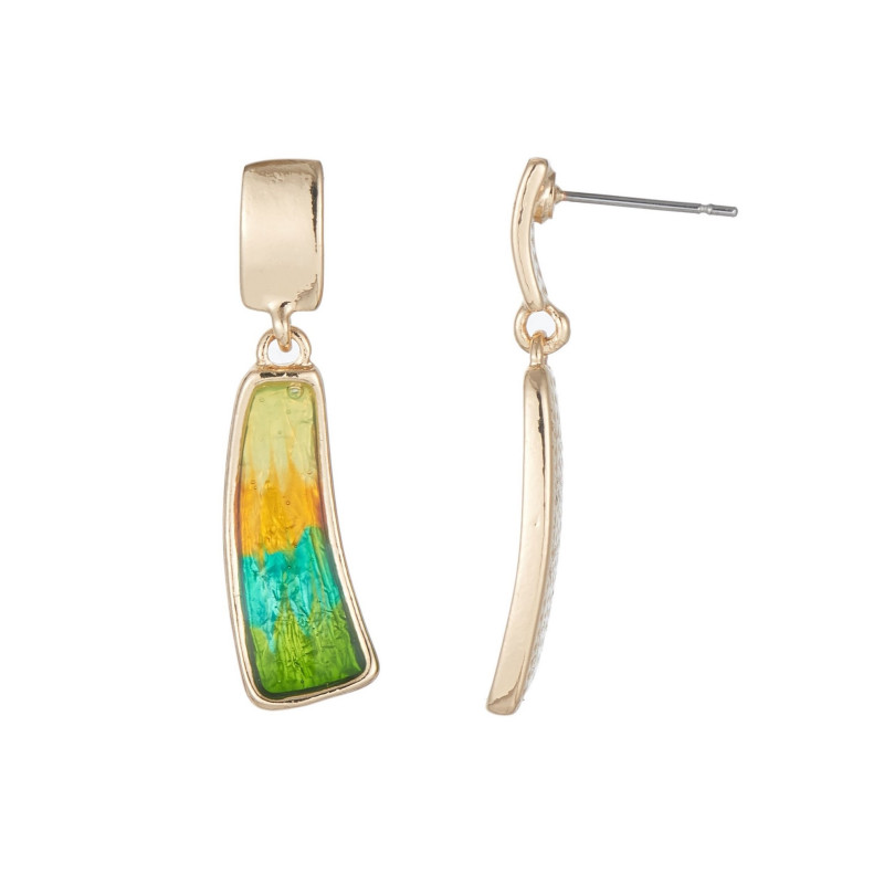 Armance - Boucle d'oreille tige verte