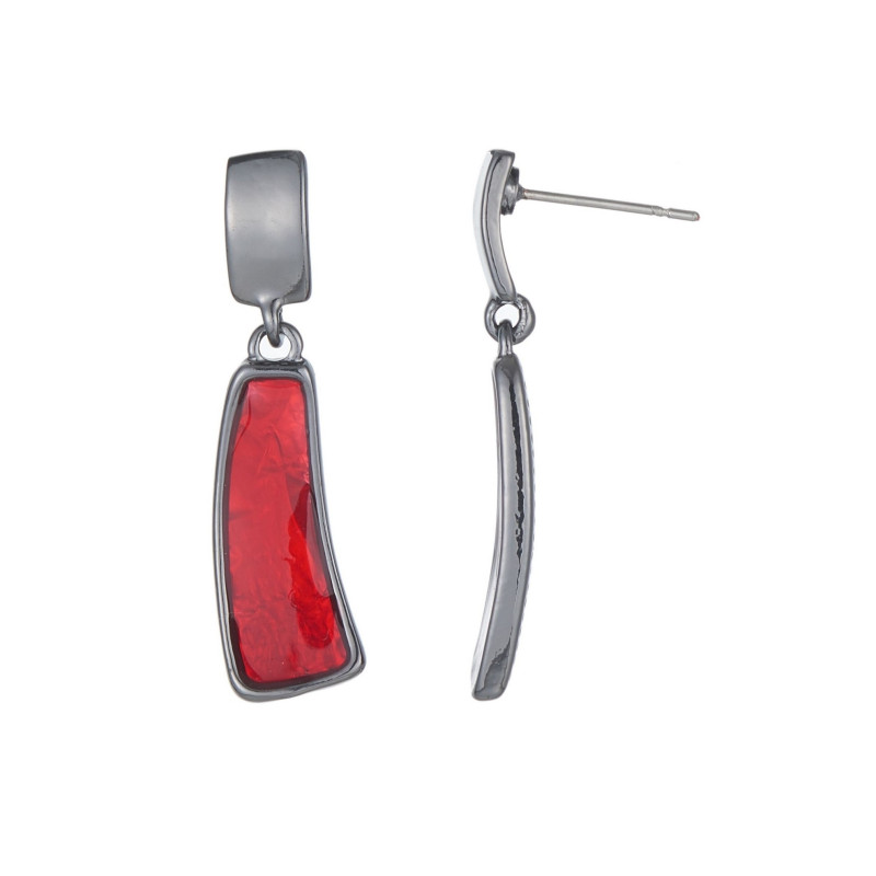 Armance - Boucle d'oreille tige rouge