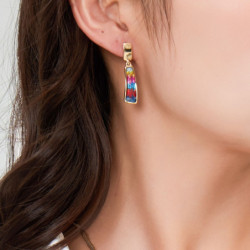 Armance - Boucle d'oreille tige rose grise