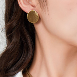 Hanouka - Boucle d'oreille clip dorée rose